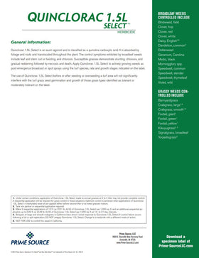 Primesource Quinclorac Select spray action on turf for targeted control.
