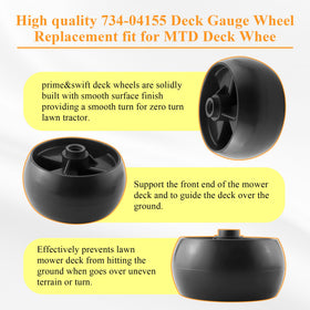 PrimeSwift 734-04155 deck wheel kit for Briggs and Stratton 40R877-0007-G1 helps prevent deck contact