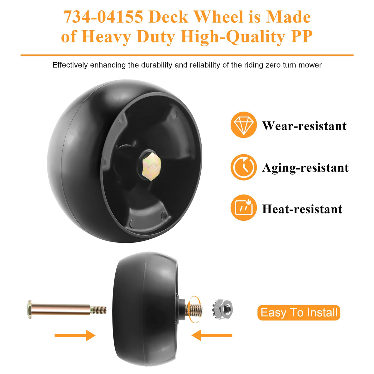 PrimeSwift 734-04155 deck wheel kit for Scotts S1742 helps prevent deck scraping