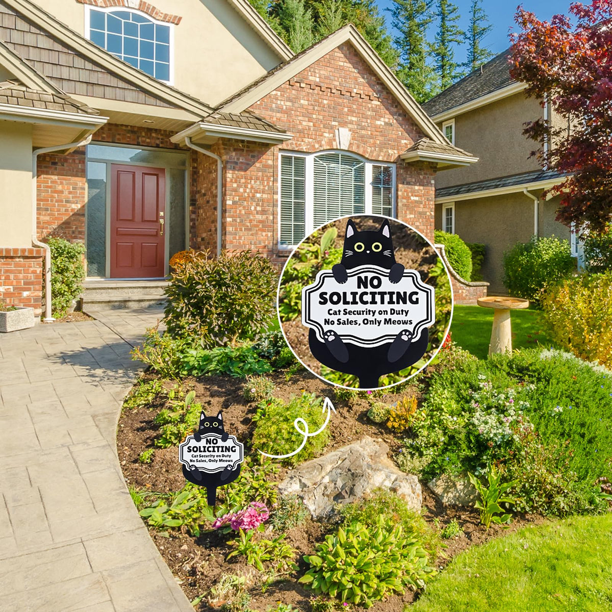 Primo Lines Outdoor privacy sign with stake helps reduce interruptions.