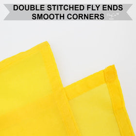 PringCor flag ends feature double stitching and two metal grommets
