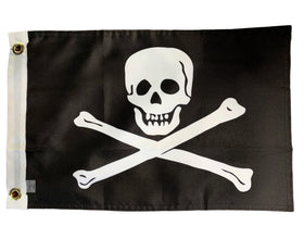 PringCor small Jolly Roger flag 12x18 for ship, garden, or kayak use.