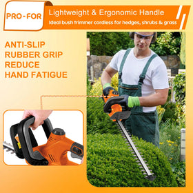 PRO-FOR dual safety switch and blade guard enhance safety during use.