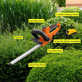 PRO-FOR ergonomic grip supports comfortable overhead trimming.