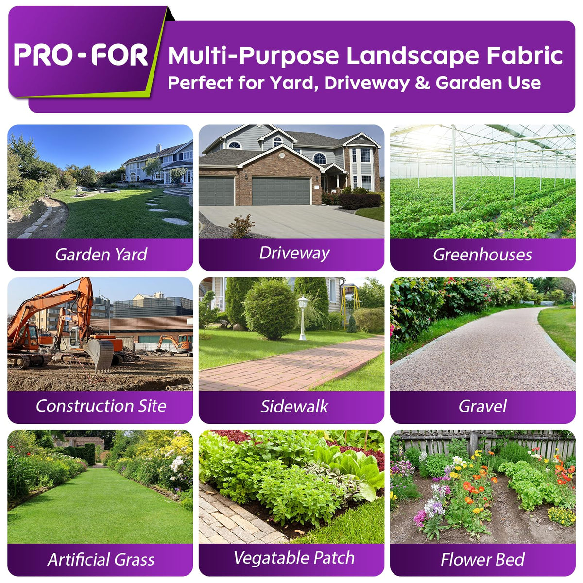 Eco-friendly PRO-FOR weed barrier fabric designed for long-term durability