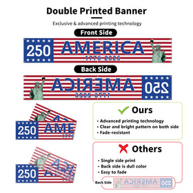 Probsin 250th Anniversary banner brass-grommets close-up for easy hanging.