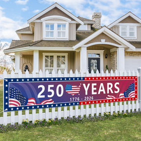 Probsin 250th anniversary banner on outdoor wall for high-visibility celebrations