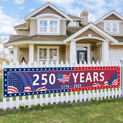 Probsin 250th anniversary banner on outdoor wall for high-visibility celebrations