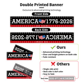 Probsin 250th anniversary banner grommets closeup for durable outdoor hanging.