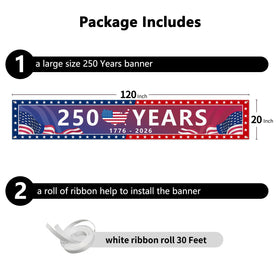 Included hanging ribbon with Probsin banner for quick installation