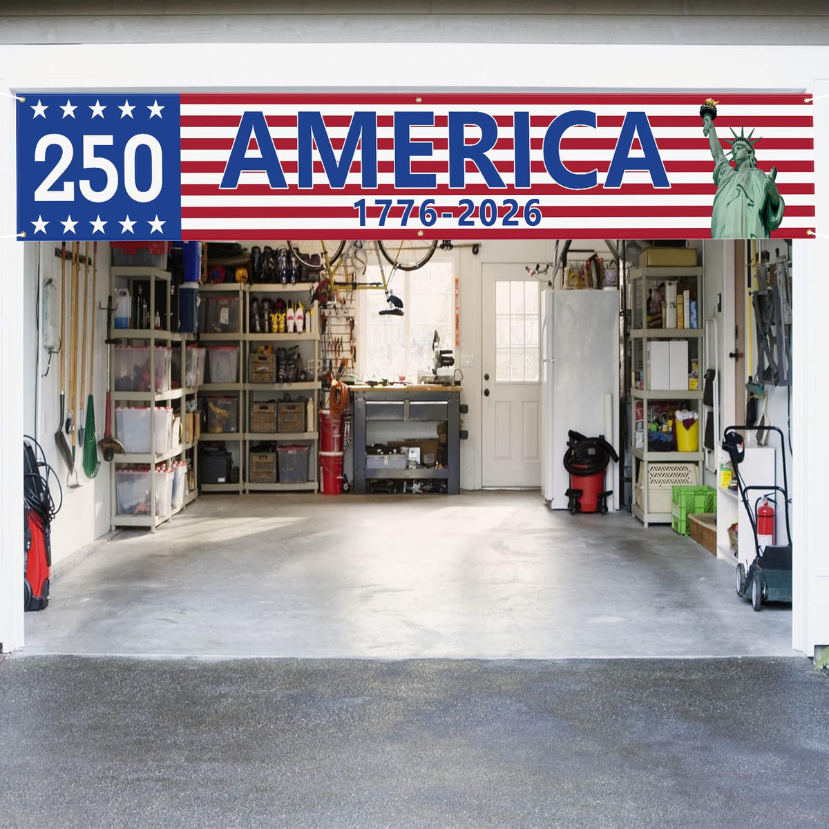 Probsin 250th Anniversary banner storefront- and garden-ready for celebrations.