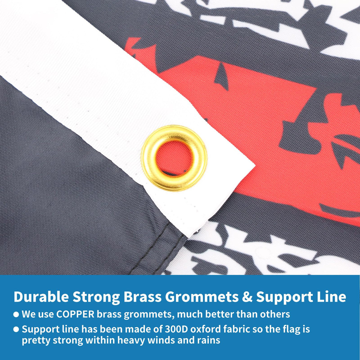Probsin 250th Anniversary Flag high-density polyester balances weight and durability.