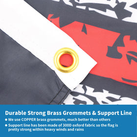 Probsin 250th Anniversary Flag high-density polyester balances weight and durability.