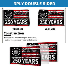 Probsin 250th Anniversary Flag back view ensures double-sided readability.