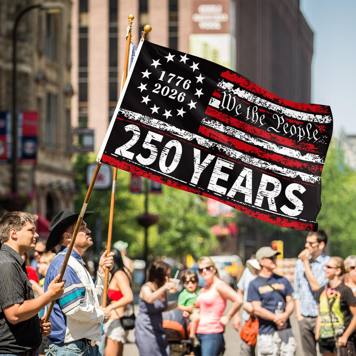Probsin 250th Anniversary Flag fade-resistant printing maintains vibrant colors.