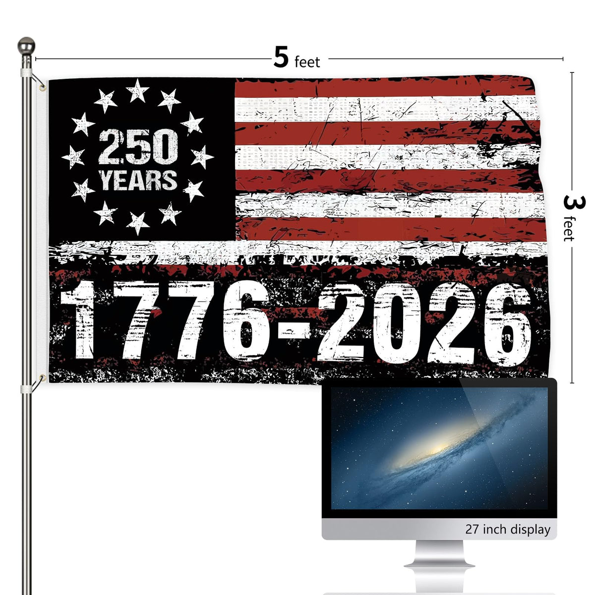 Probsin 250th flag on high-density polyester for durable, fade-resistant print.