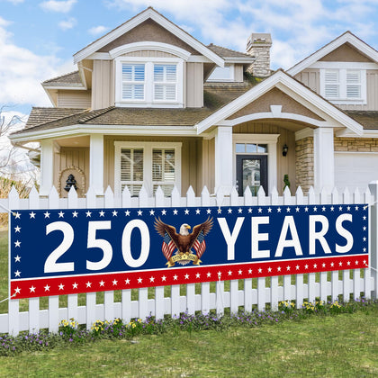Probsin 250th banner with eagle flag design for outdoor celebrations.
