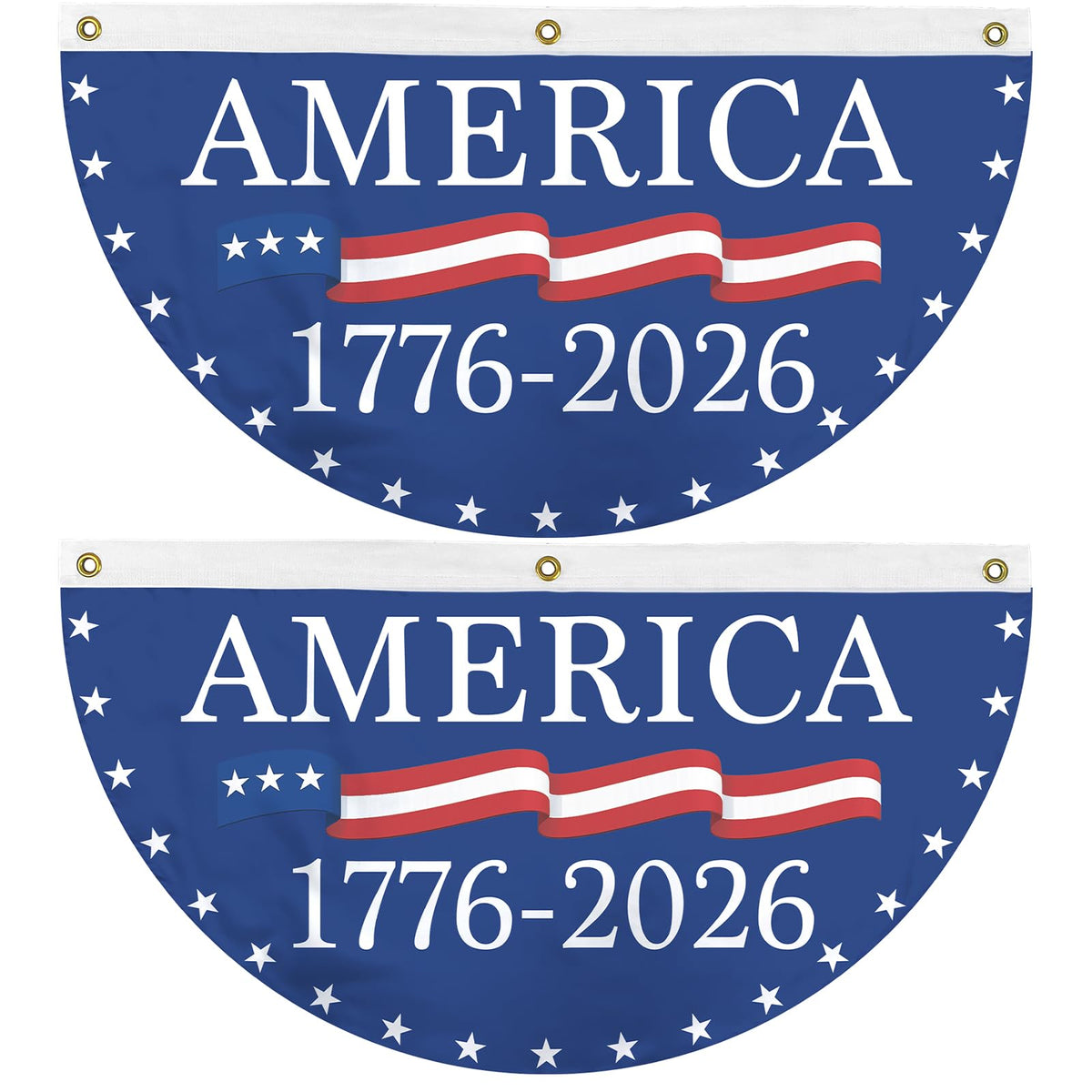Probsin 2Pcs blue bunting for outdoor patriotic displays.