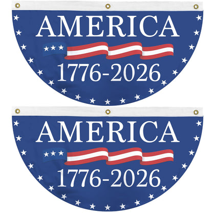 Probsin 2Pcs blue bunting for outdoor patriotic displays.