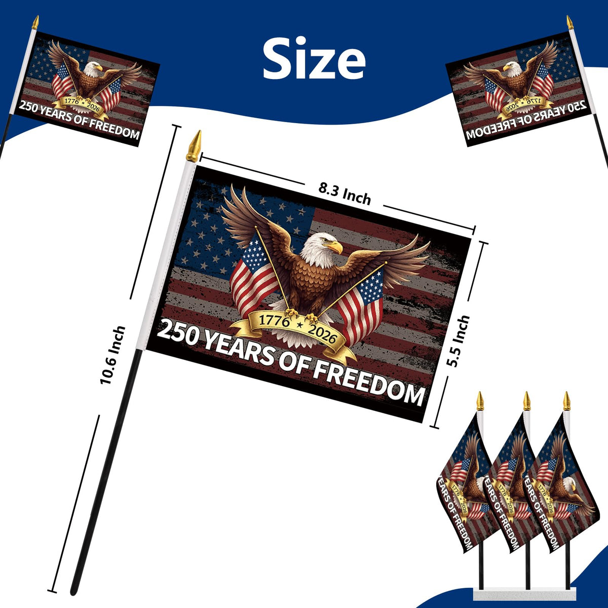 Probsin American eagle flag six-pack with bold patriotic colors for celebrations