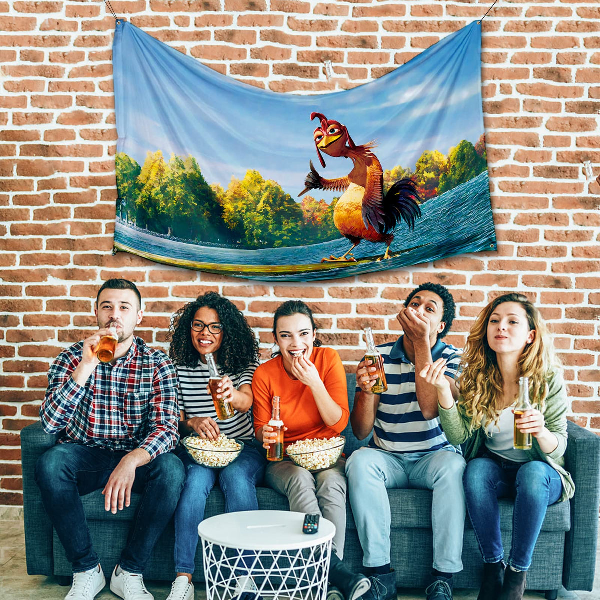 Probsin chicken flag ideal for garden or yard party setups.