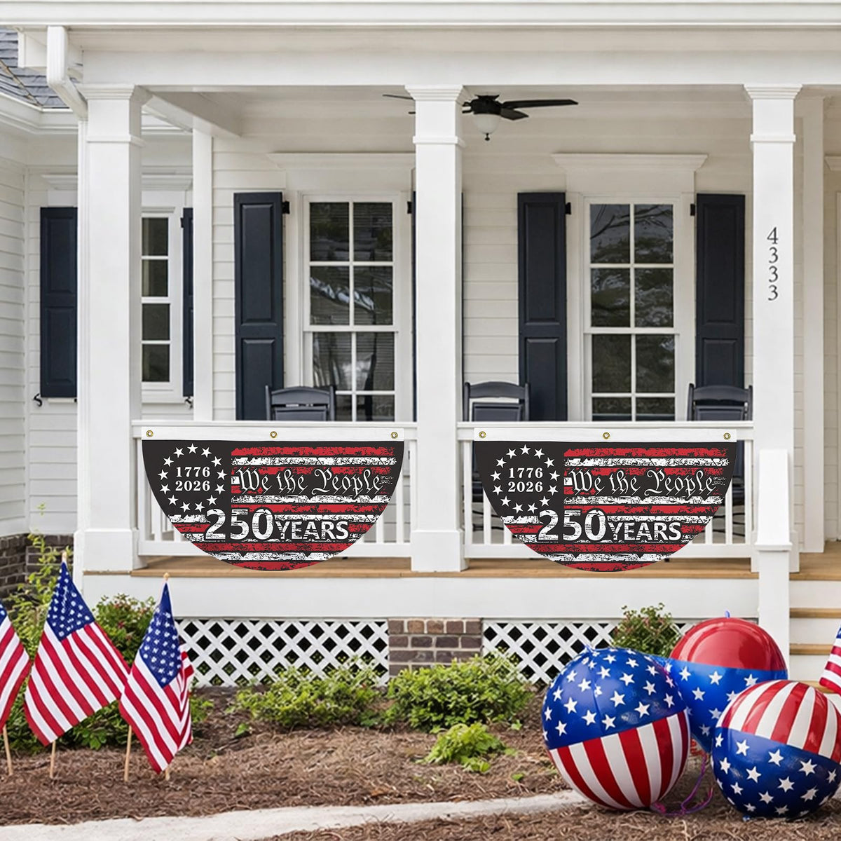 Probsin 250th anniversary bunting offers durable color for long-term use.