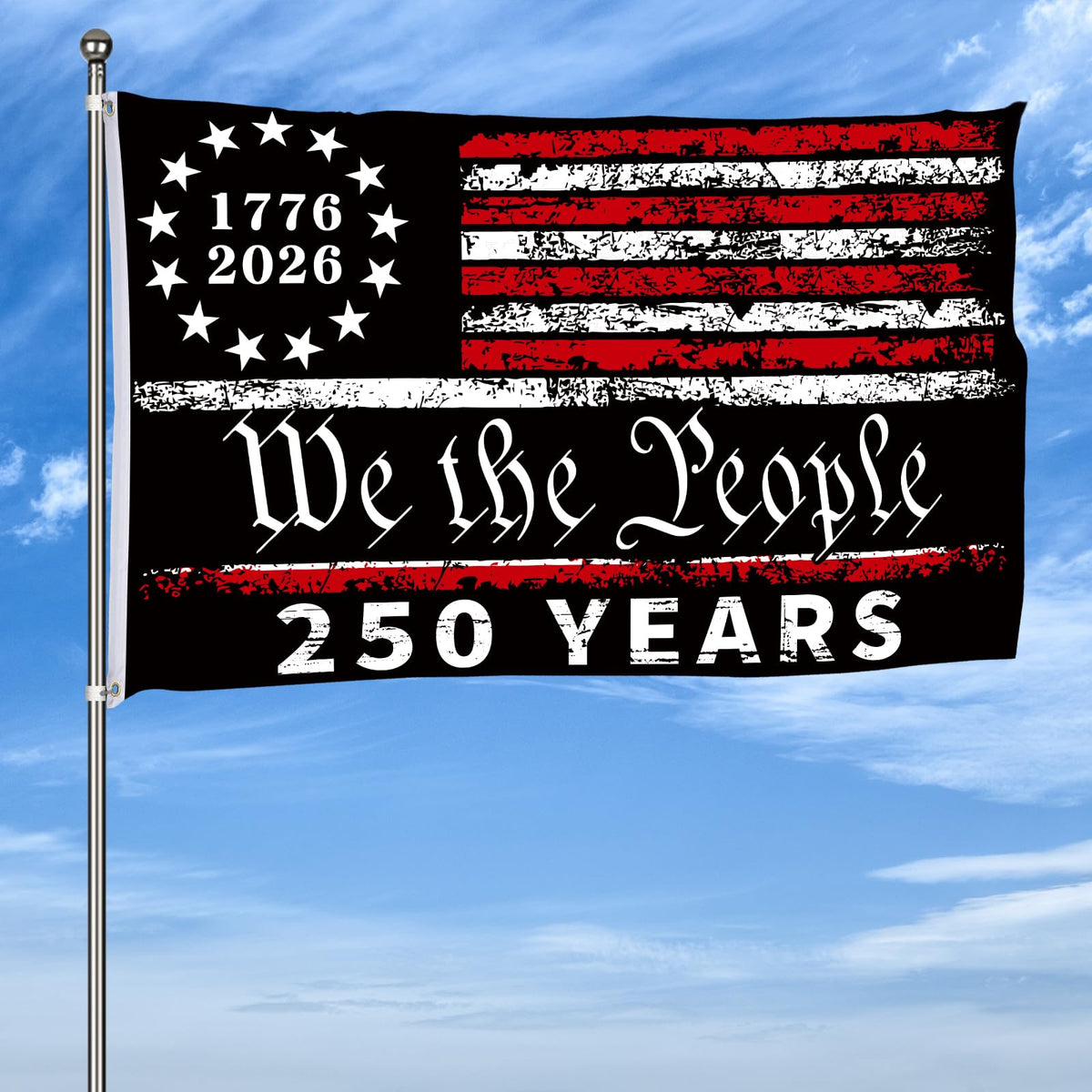 Probsin flag waving gently in a breeze during events