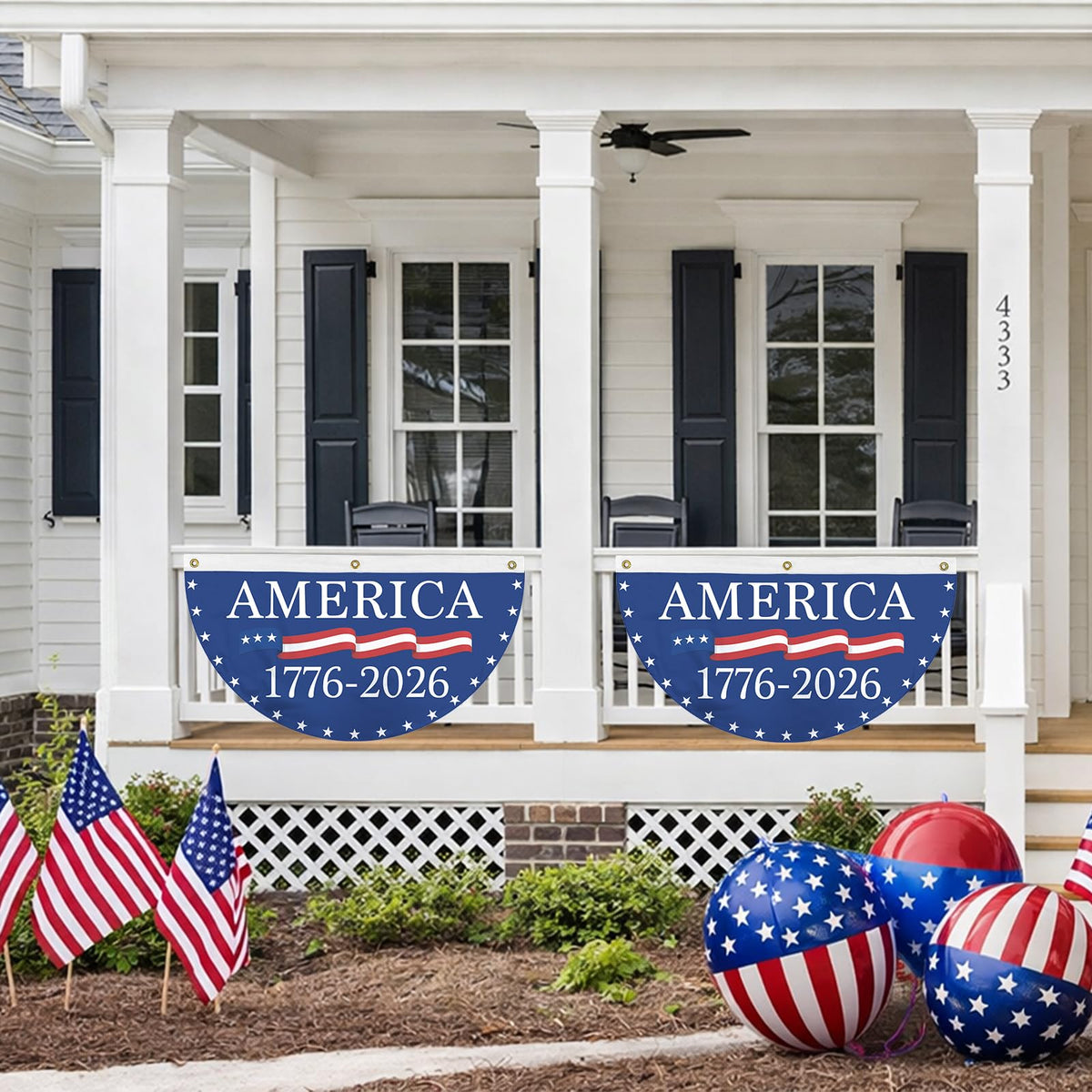 Probsin sun-resistant polyester bunting keeps color in sun.