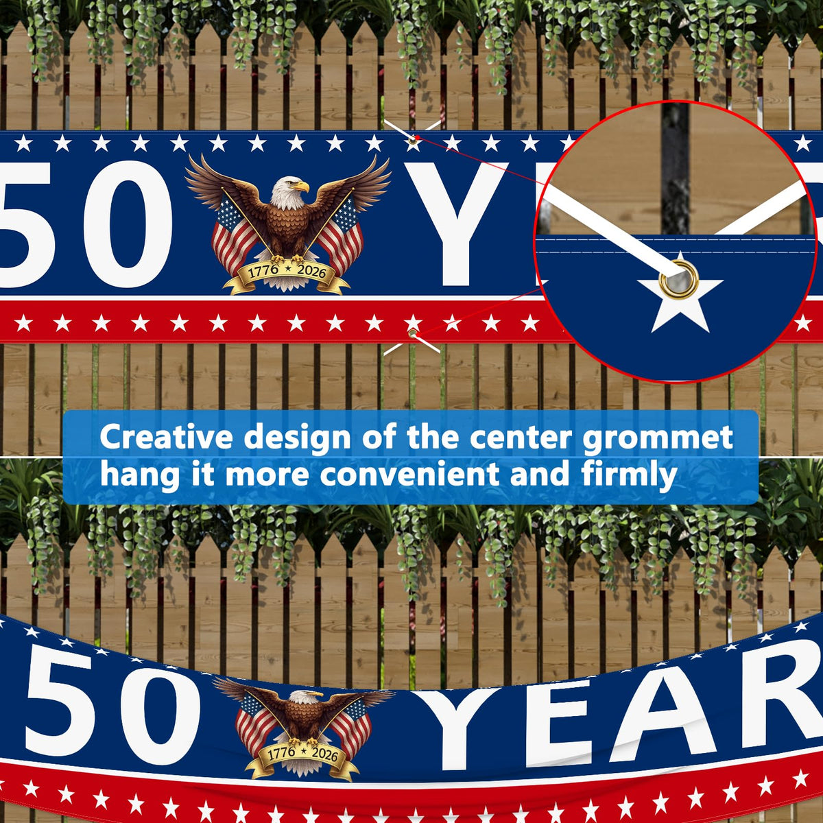 Probsin weatherproof polyester banner stays vibrant in sun and rain.