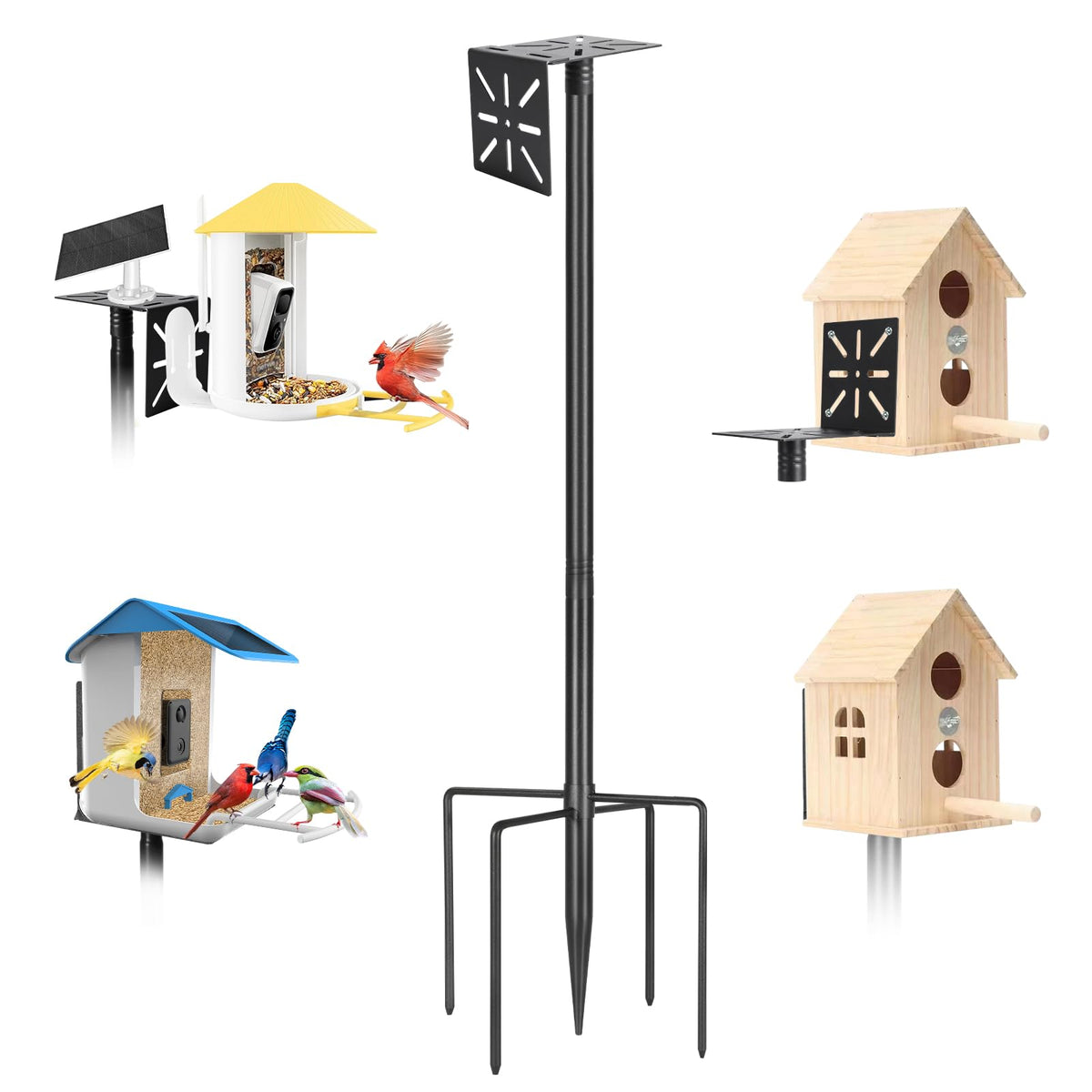 PROERR Smart Bird Feeder Pole at 80 inches ready for elevated feeding