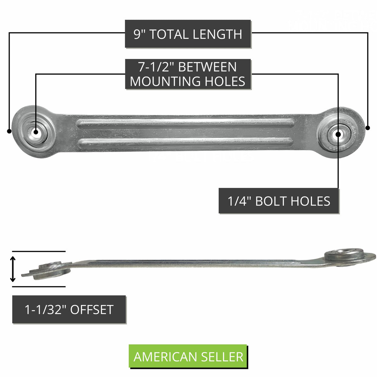 Project Patio glider bracket with 7.5-inch hole spacing for sturdy mounting.