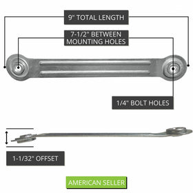 Project Patio glider bracket with 7.5-inch hole spacing for sturdy mounting.
