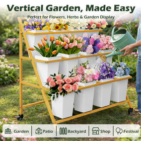 PROLEE 3-tier flower cart showcases vertical display with ample space for bouquets.