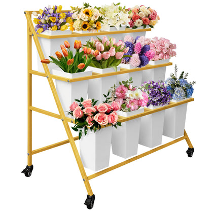 PROLEE flower display stand with 12 buckets for fresh, organized arrangements.