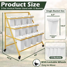 PROLEE gold metal stand with wheels enables easy repositioning in shops or events.