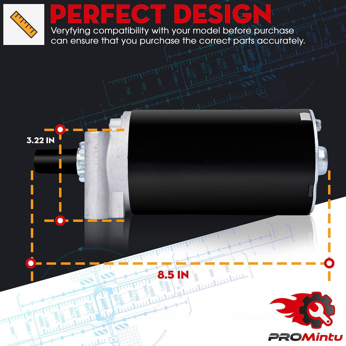 Installation-ready ProMintu starter motor with simple mounting enhances replacement workflow