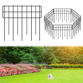 Promitop decorative fence panel in black metal for durable garden borders.