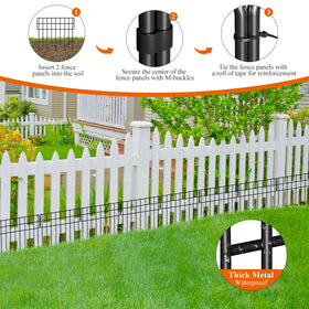 Promitop no-dig garden fence installation demonstrates soil-friendly setup.