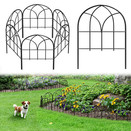 Promitop small garden fence arch panel adds a decorative border to flower beds.