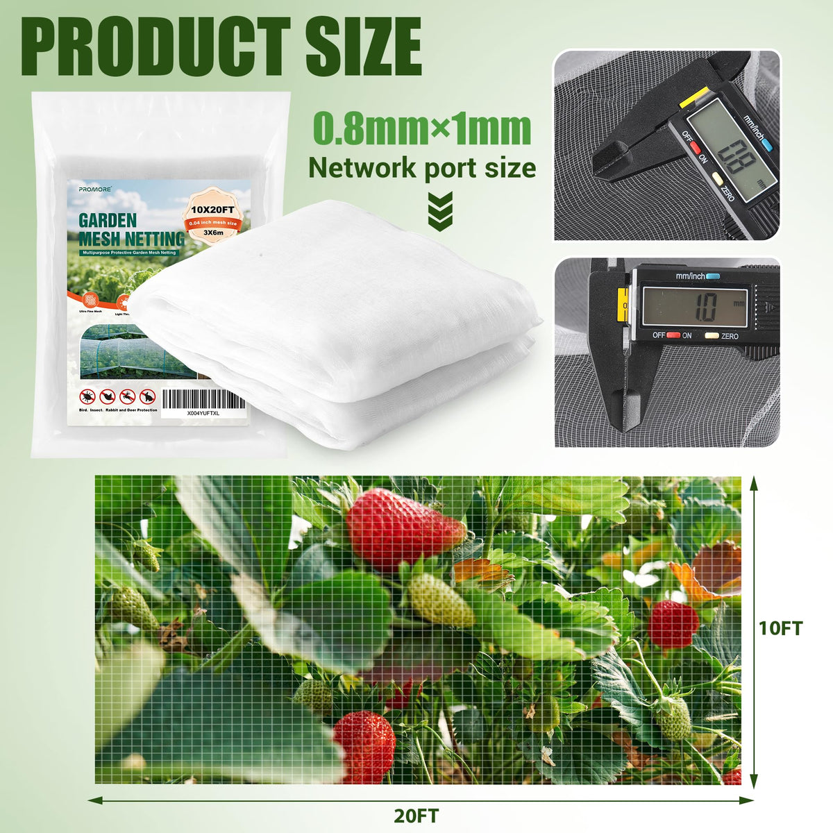 PROMORE fine mesh netting drapes easily for quick bed setup and hoop use