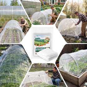 PROMORE garden netting closeup shows reinforced edges for long life