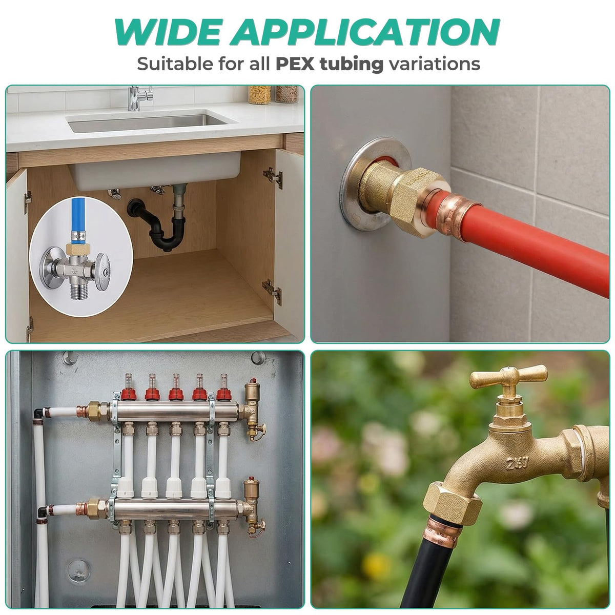 Pronese PEX to GHT brass connection ensures a secure irrigation setup.