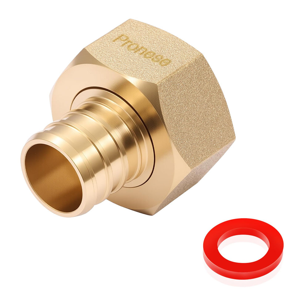 Pronese rotating swivel brass garden hose adapter prevents leaks during quick connections.