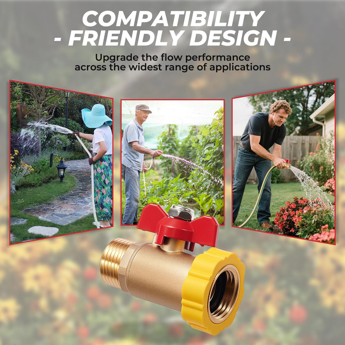 Pronese valve in use with hoses and sprayers for high-pressure irrigation