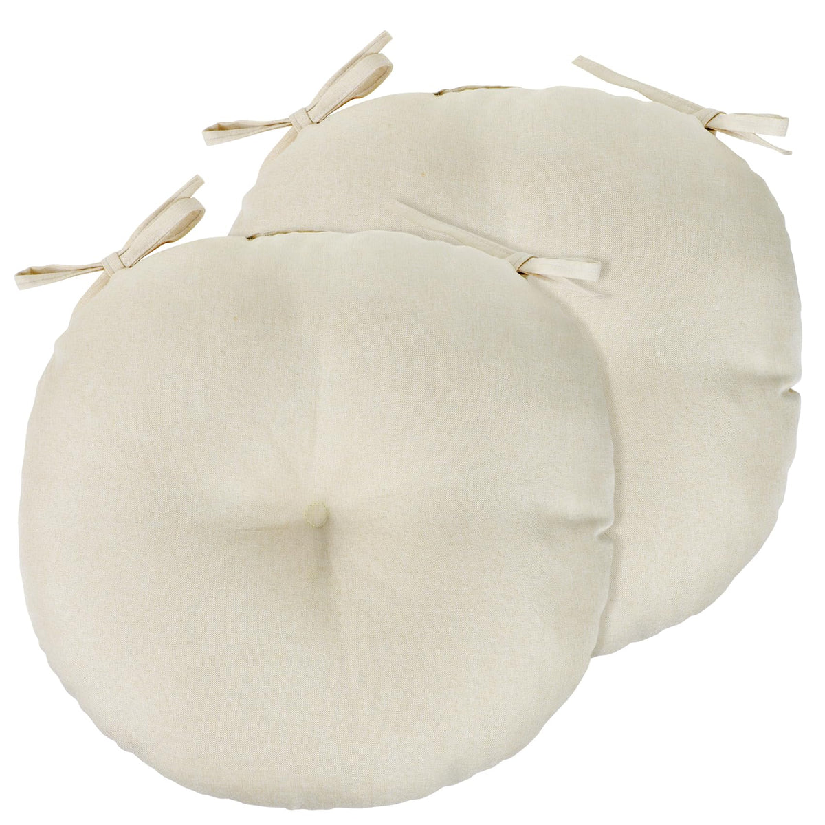 PRONOUS beige round tufted chair cushions set of two for dining room comfort