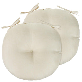 PRONOUS beige round tufted chair cushions set of two for dining room comfort