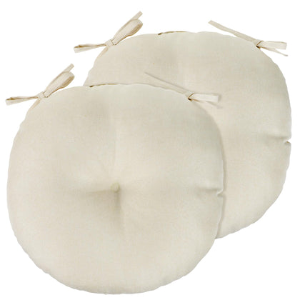 PRONOUS beige round tufted chair cushions set of two for dining room comfort