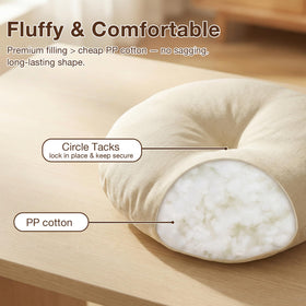 PRONOUS cushion with attached ties secures cushions on chairs