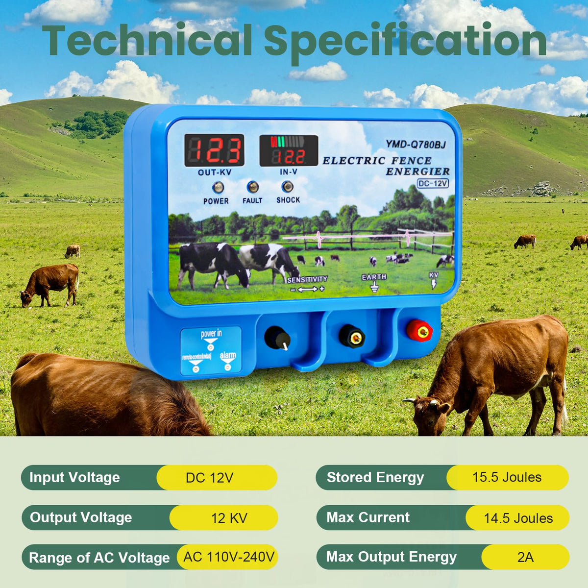 PROOVEELLY 15.5J fence line connection cables for simple installation