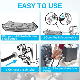 PROSOCOOL spa hose kit connects quickly to control bases for smooth inflation.